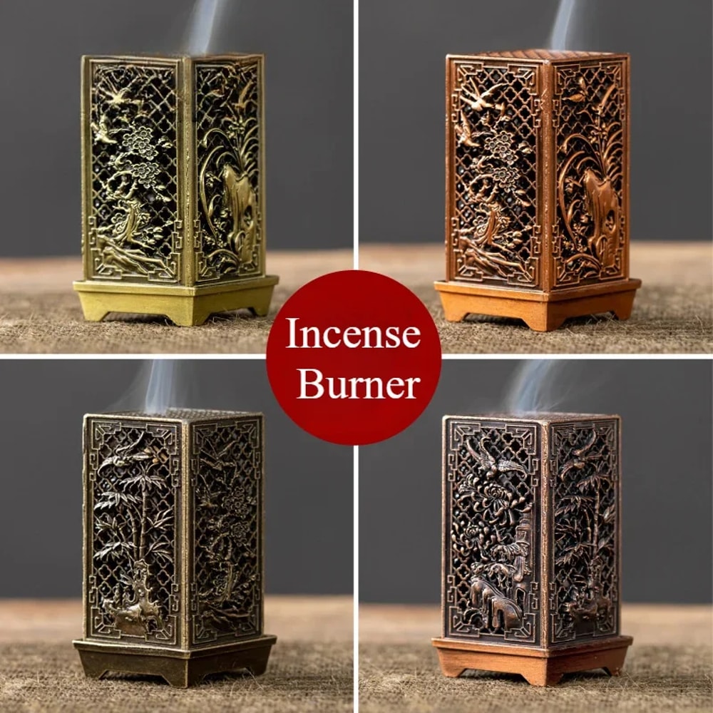 Alloy Incense Holder Square Vertical Aromatherapy Burner 7
