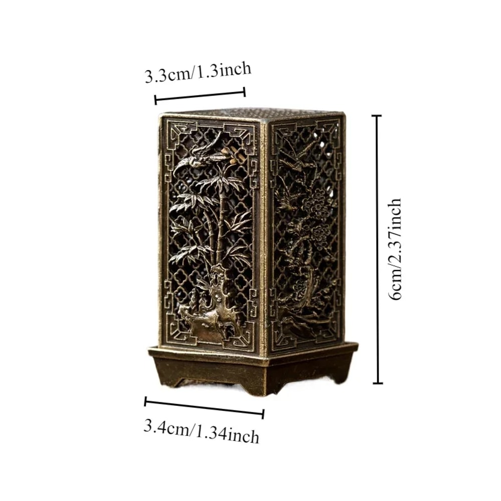 Alloy Incense Holder Square Vertical Aromatherapy Burner 8
