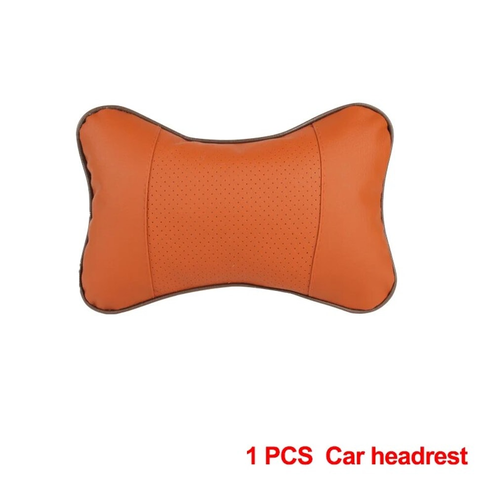 Breathable PU Leather Car Neck Pillow For Head Pain Relief Universal Fit For Car Headrest 1