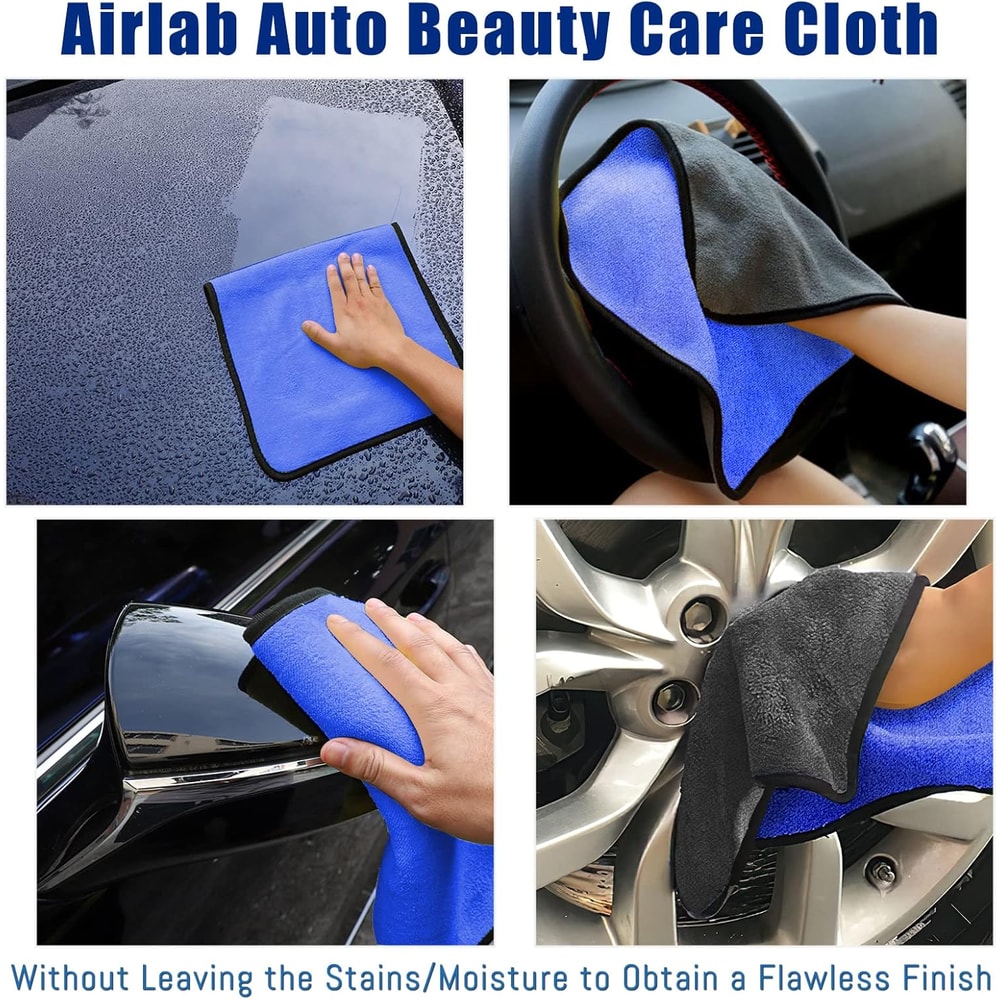 Microfiber Car Washing Towel Quick Drying Soft Dual Layer Cleaning Cloth For Windows Mirrors 8