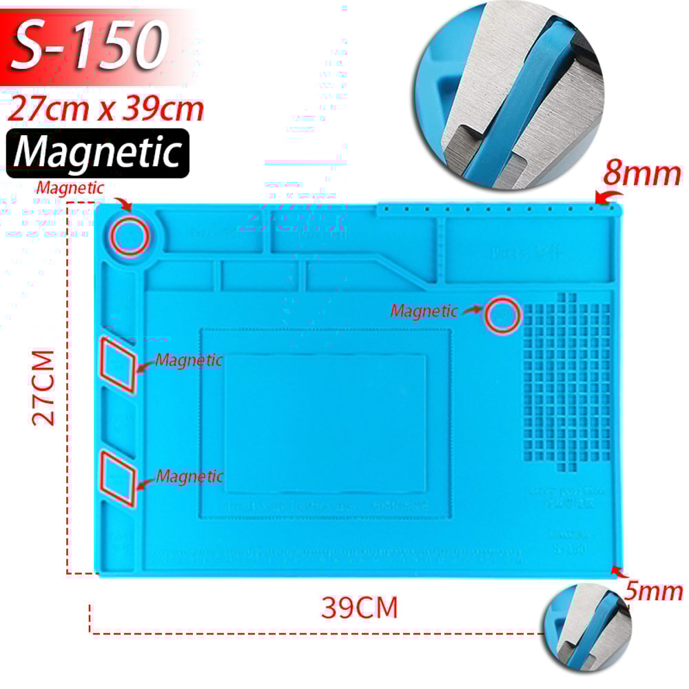 Heat Resistant Soldering Station Mat Silicone Anti Static Magnetic Mat For Electronics Gadget Repa 3