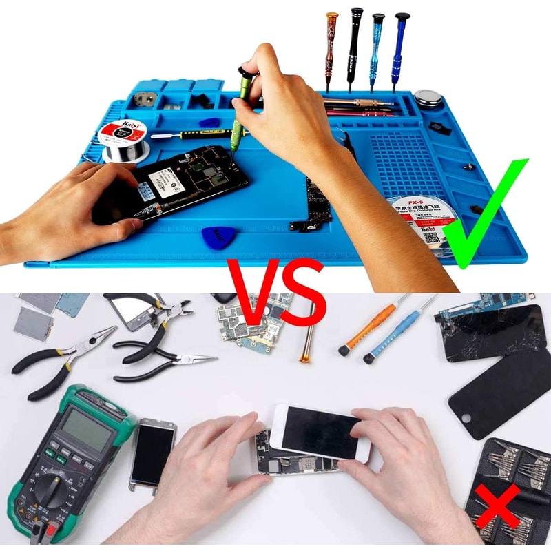 Heat Resistant Soldering Station Mat Silicone Anti Static Magnetic Mat For Electronics Gadget Repa 10