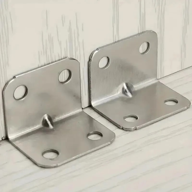 Heavy Duty Angle Iron Bracket Set For Furniture Cabinets Stainless Steel Fixed Connectors 0