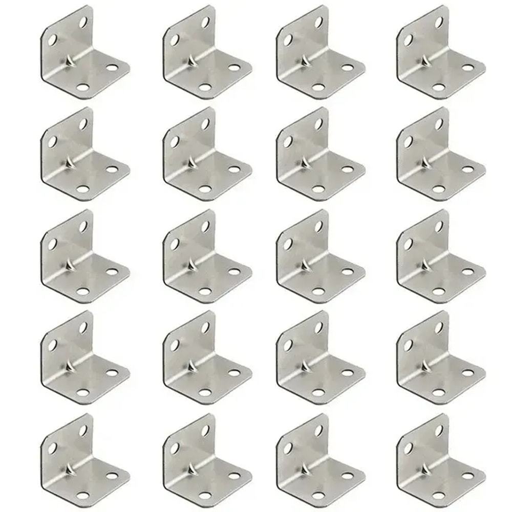 Heavy Duty Angle Iron Bracket Set For Furniture Cabinets Stainless Steel Fixed Connectors 3