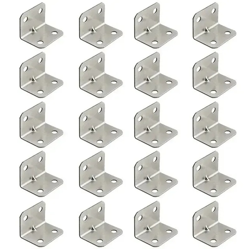 Heavy Duty Angle Iron Bracket Set For Furniture Cabinets Stainless Steel Fixed Connectors 3