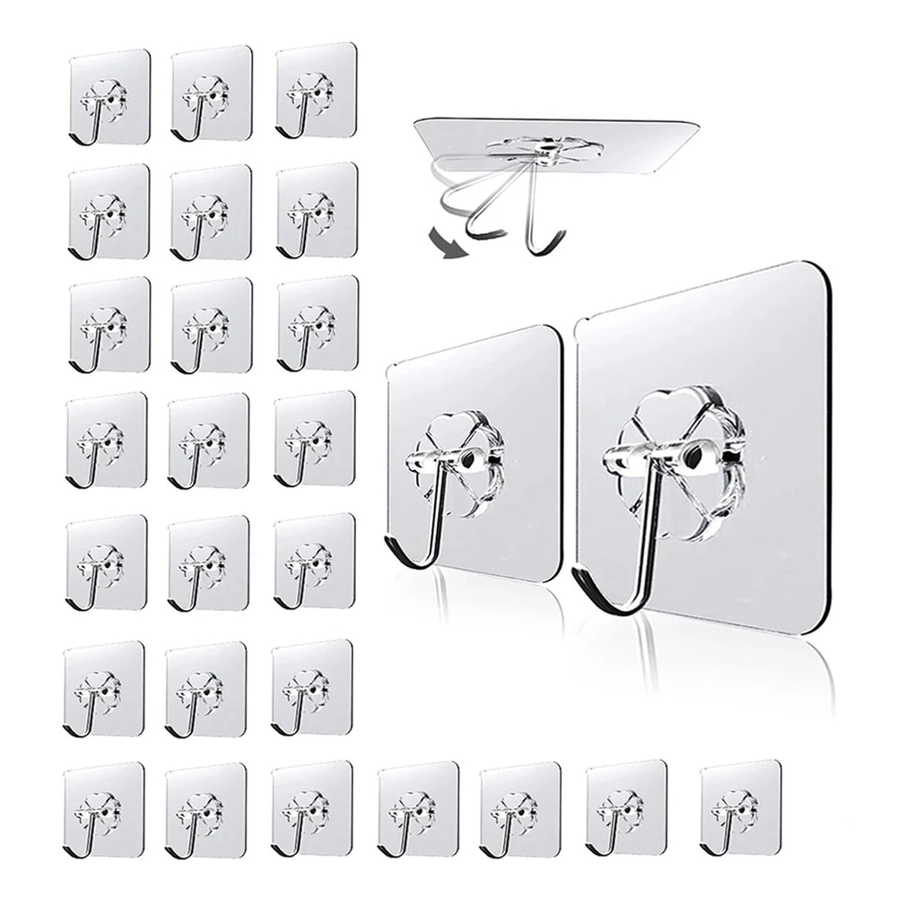 Transparent Wall Mount Hooks Strong Grip Traceless Easy Install Multifunctional For Modern Decor 4