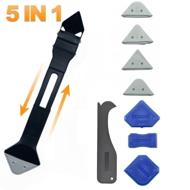 Silicone Scraper Sealant Remover Tool Set Caulking Finisher Grout Removal Kit For Smooth Flooring 0