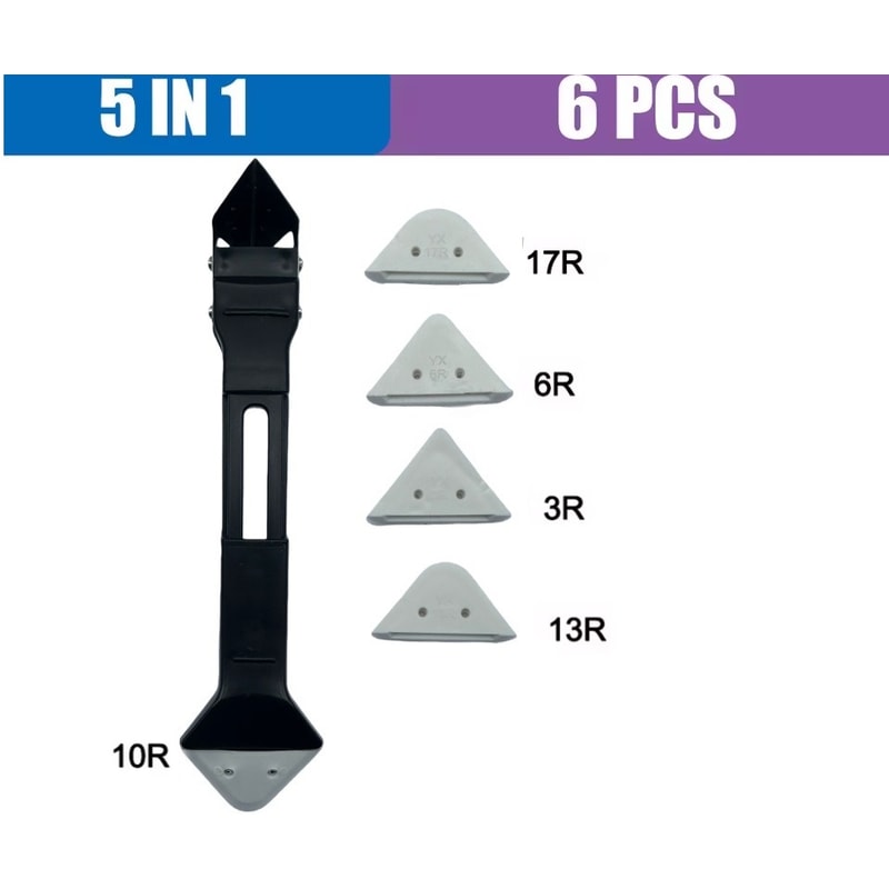 Silicone Scraper Sealant Remover Tool Set Caulking Finisher Grout Removal Kit For Smooth Flooring 6