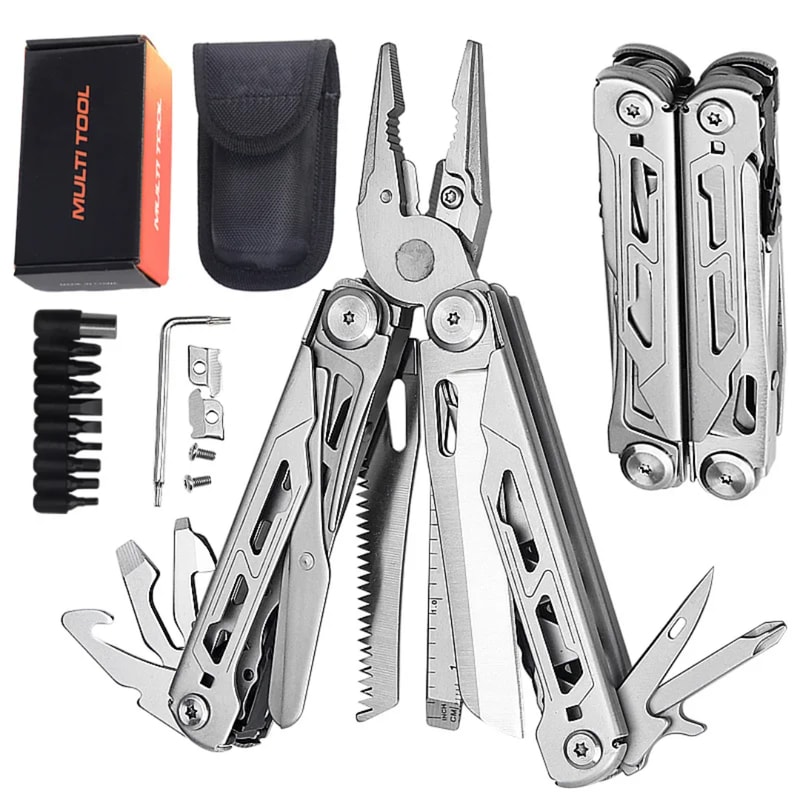 Emergency Multitool Pliers With Folding Knife Tactical Survival Gear Multi Tool Clip 3