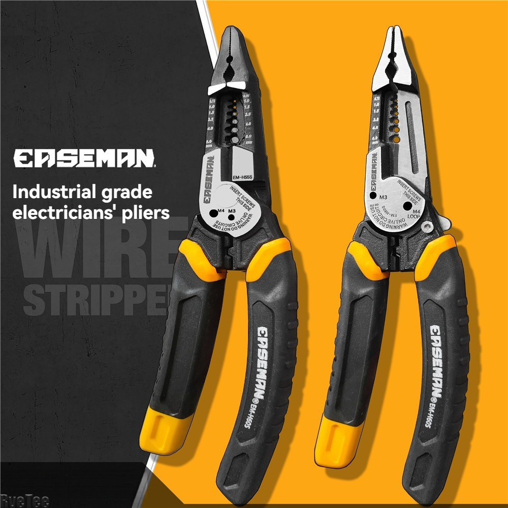 High Quality Curved Handle Wire Stripper Cutter Pliers Ergonomic Electrical Multitool 2