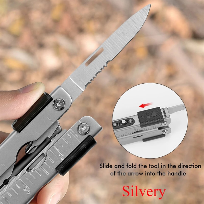 Folding Multitool Pliers Compact Stainless Steel Knife Bottle Opener And Outdoor Survival Tool For 2