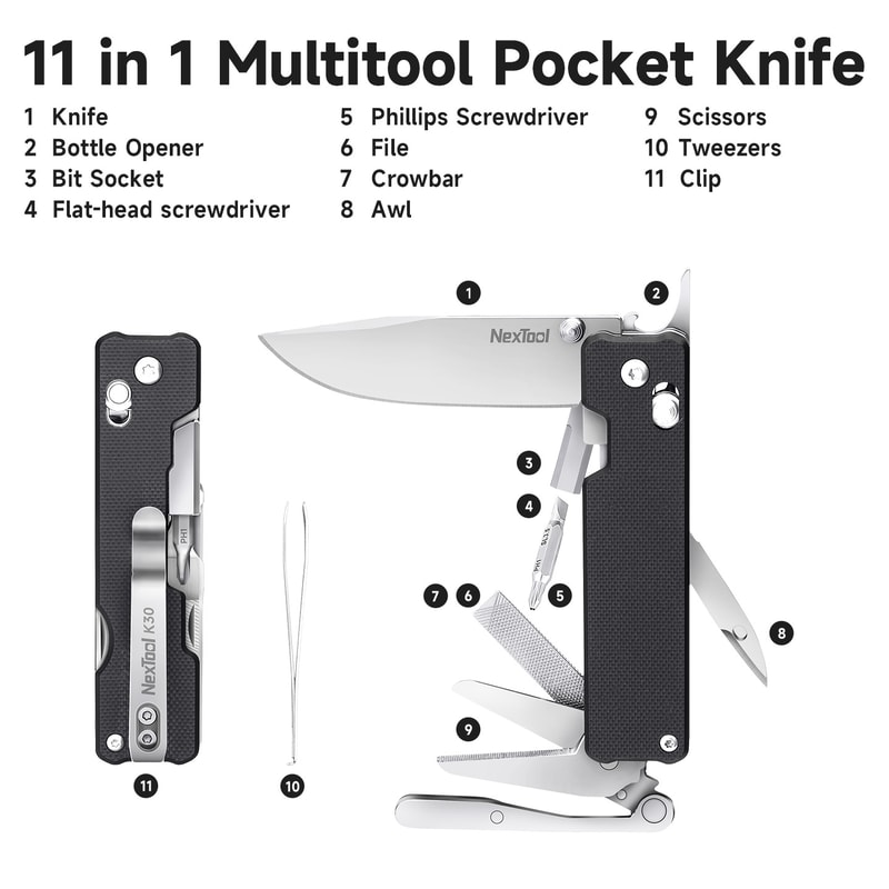 Compact Knight EDC Pocket Knife Multi Tool Survival Folding Scissors For Camping Outdoors 3