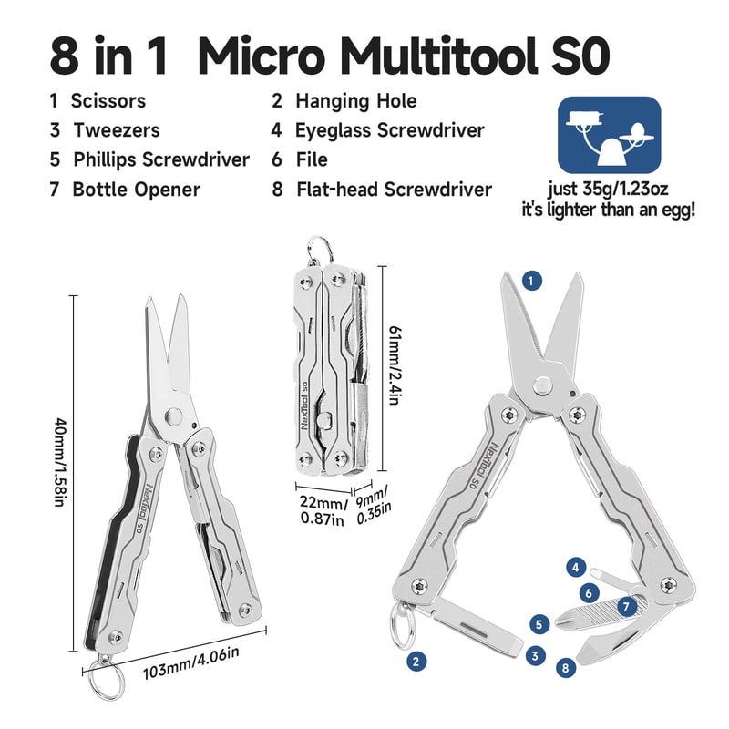 Mini Sailor Scissors S0 Portable Multi Tool Pocket EDC With Screwdrivers Scissors Bottle Opener And 5