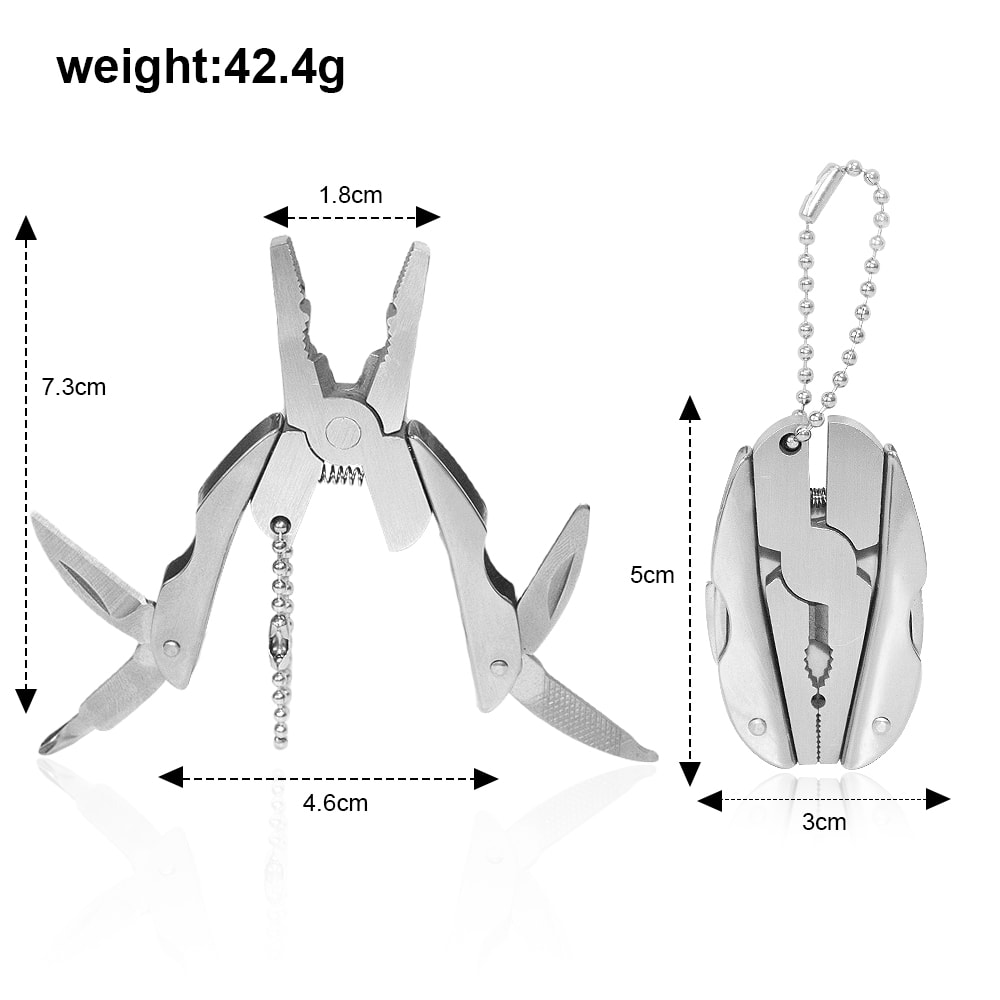 Mini Lightweight Folding Pliers Multifunctional Pocket Tool For Hiking Outdoor Keychain Use 2