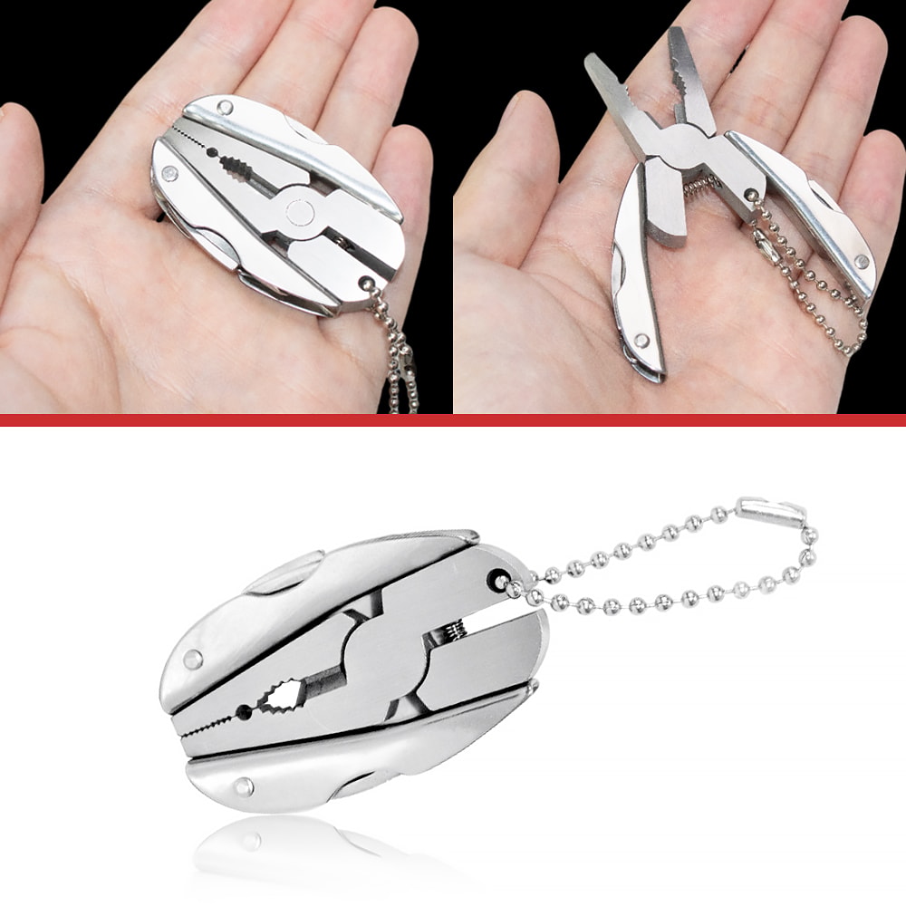 Mini Lightweight Folding Pliers Multifunctional Pocket Tool For Hiking Outdoor Keychain Use 6