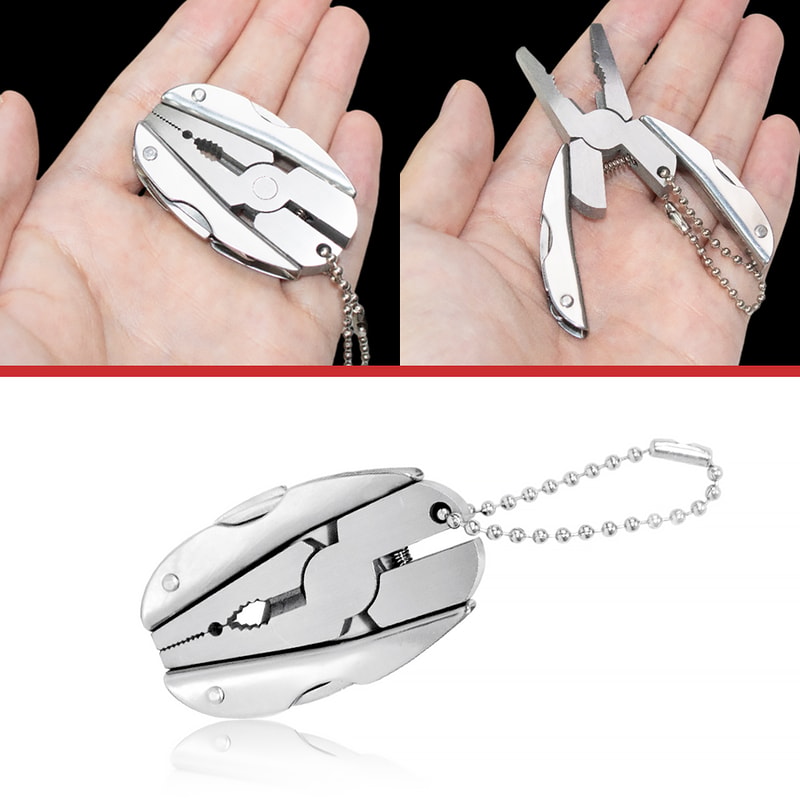 Mini Lightweight Folding Pliers Multifunctional Pocket Tool For Hiking Outdoor Keychain Use 6