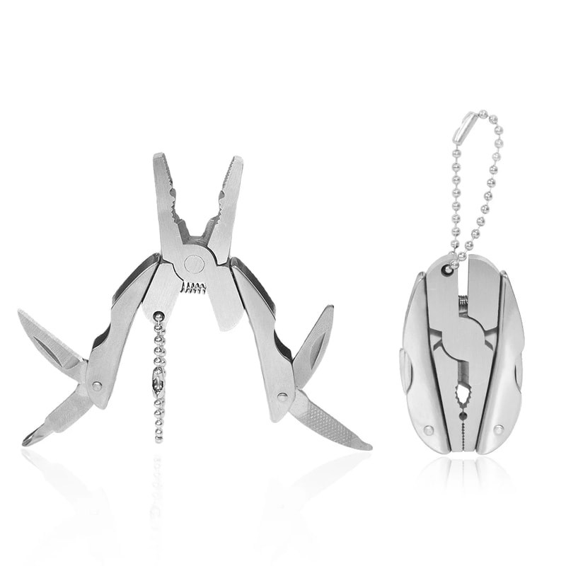 Mini Lightweight Folding Pliers Multifunctional Pocket Tool For Hiking Outdoor Keychain Use 0