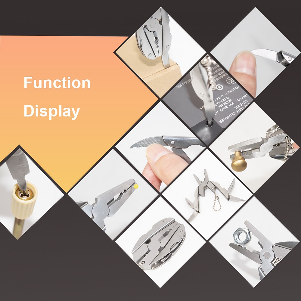 Mini Lightweight Folding Pliers Multifunctional Pocket Tool For Hiking Outdoor Keychain Use 5