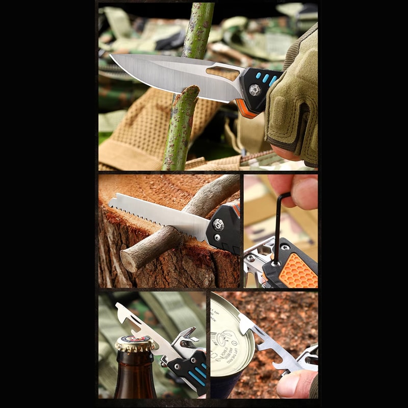 Multifunctional Folding Knife Portable EDC Tool For Outdoor Camping Emergency Use 6
