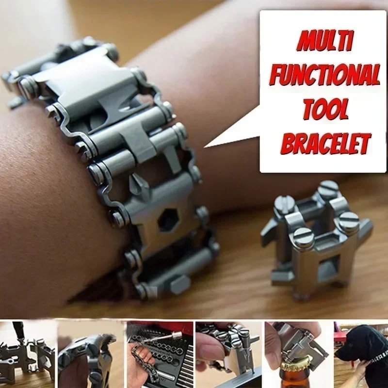 Multifunctional Stainless Steel Tool Bracelet Wearable Bike Multitool For Outdoor Adventures 3
