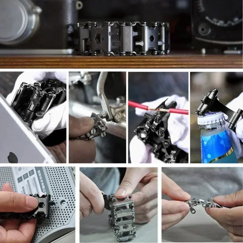 Multifunctional Stainless Steel Tool Bracelet Wearable Bike Multitool For Outdoor Adventures 2