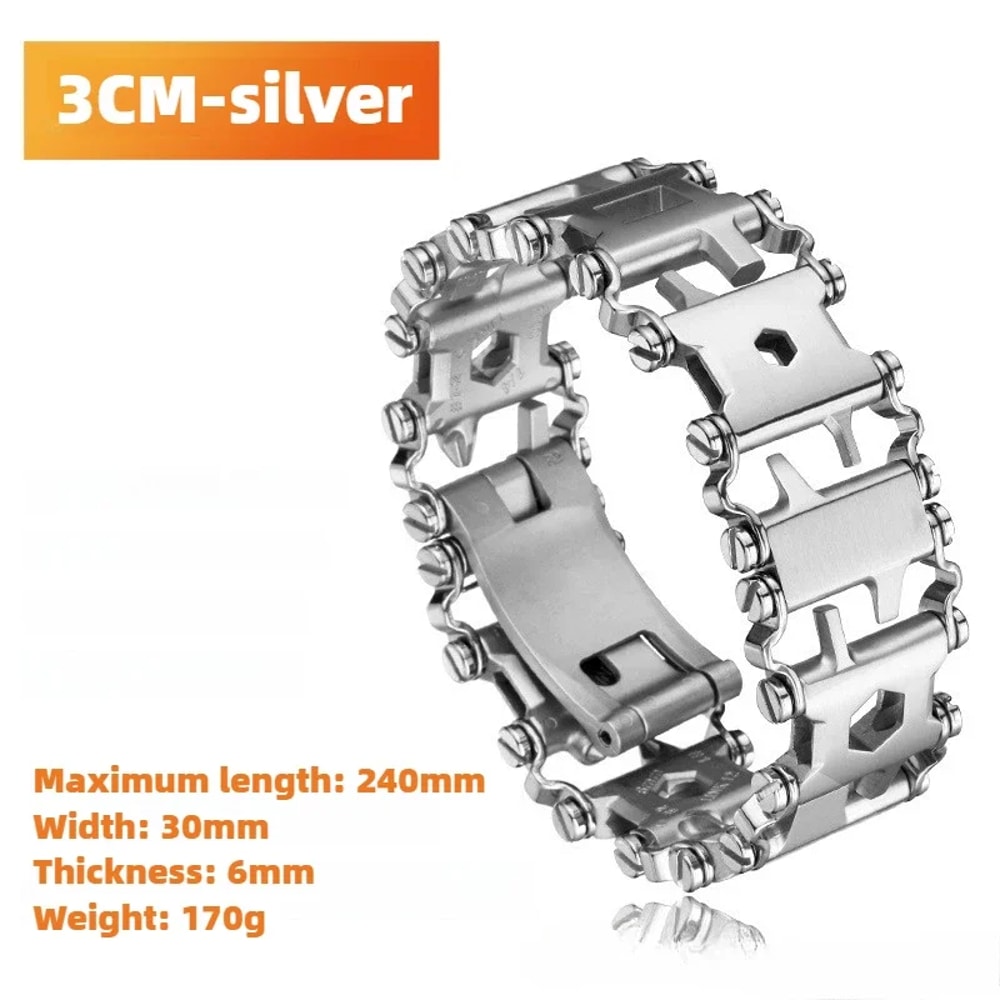 Multifunctional Stainless Steel Tool Bracelet Wearable Bike Multitool For Outdoor Adventures 6