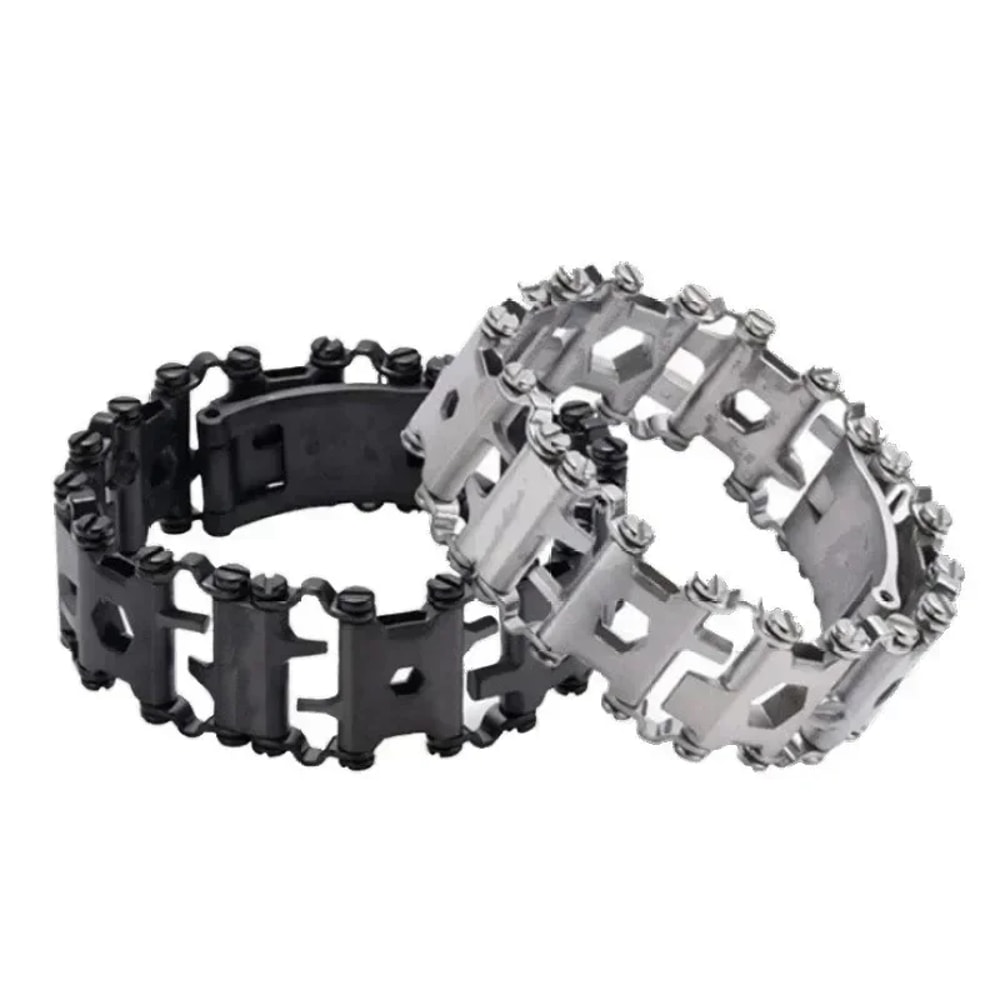 Multifunctional Stainless Steel Tool Bracelet Wearable Bike Multitool For Outdoor Adventures 0