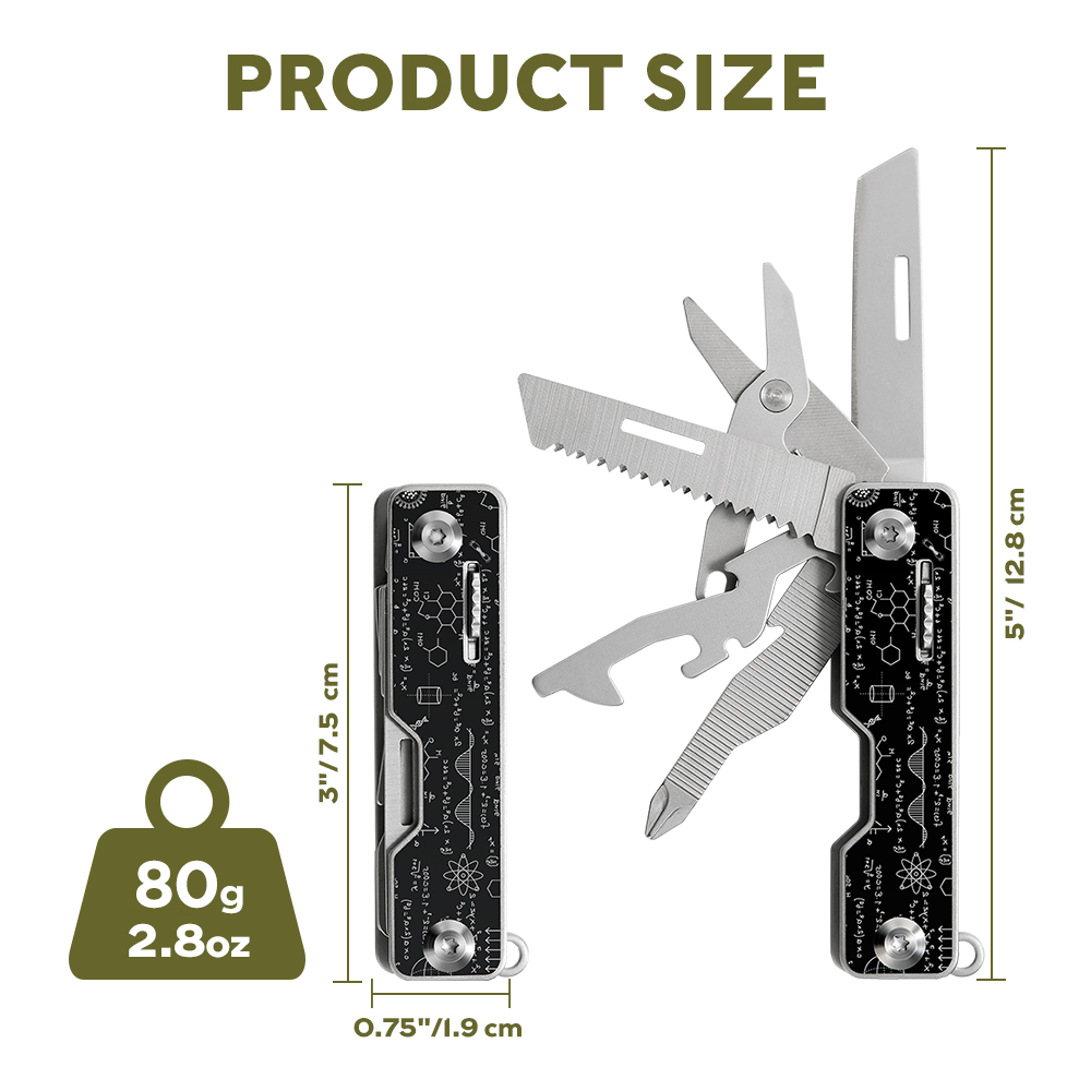 All In One Outdoor Multitool Kit Portable EDC Camping Gear With Folding Pocket Knife Scissors 6