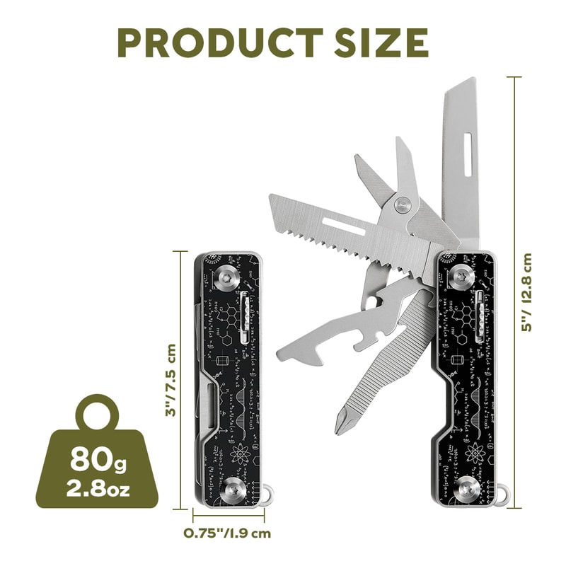 All In One Outdoor Multitool Kit Portable EDC Camping Gear With Folding Pocket Knife Scissors 6