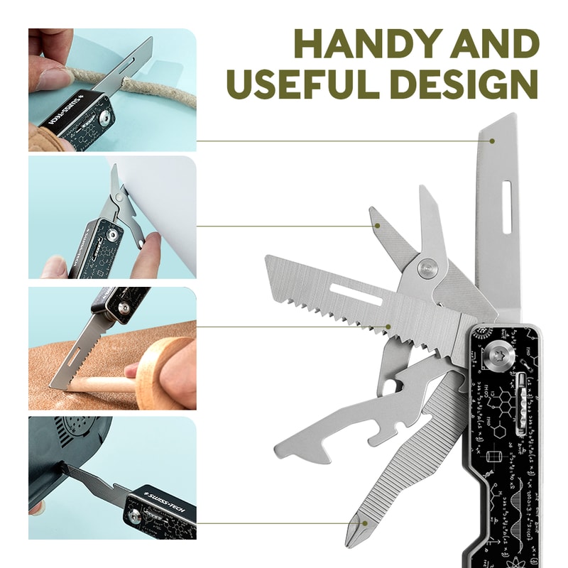 All In One Outdoor Multitool Kit Portable EDC Camping Gear With Folding Pocket Knife Scissors 7