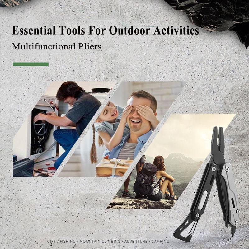 Mini Multitool Survival Knife Pocket EDC Tool With Pliers Saw And Wire Stripper 3