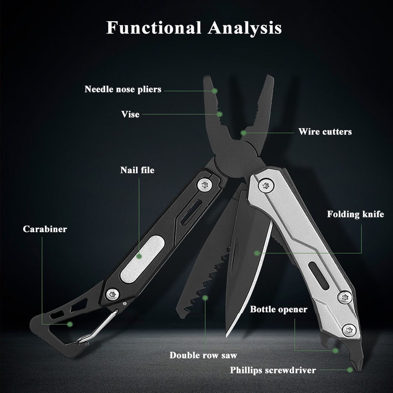 Mini Multitool Survival Knife Pocket EDC Tool With Pliers Saw And Wire Stripper 4