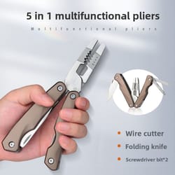 portable stainless steel folding multitool pliers durable & multi functional utility tool for everyday tasks