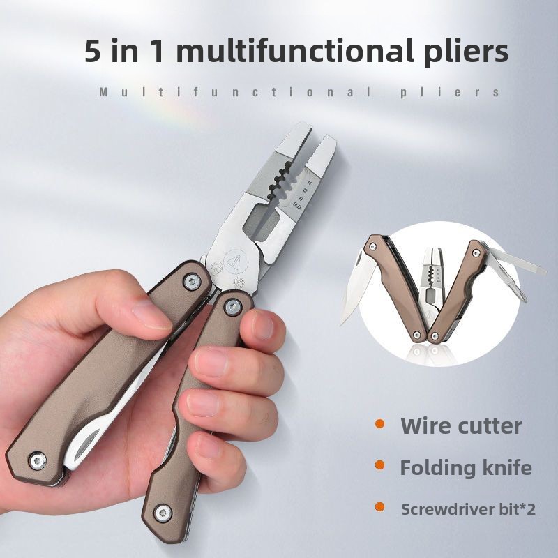 Portable Stainless Steel Folding Multitool Pliers Durable Multi Functional Utility Tool For Everyd 0