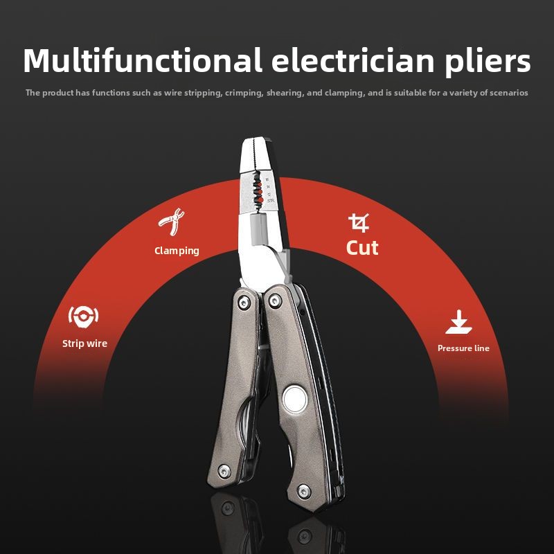 Portable Stainless Steel Folding Multitool Pliers Durable Multi Functional Utility Tool For Everyd 3