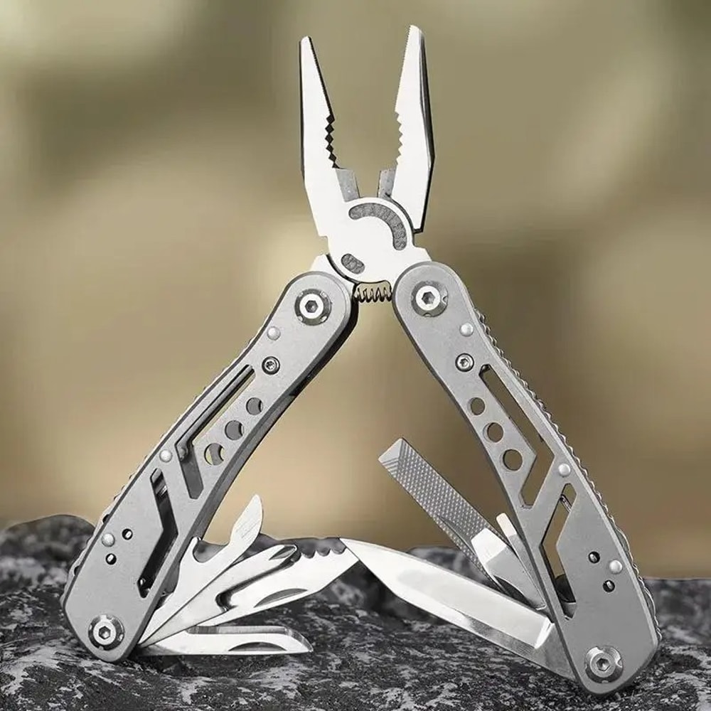 All In One Outdoor Folding Multi Tool Pliers Kit Camping Survival Everyday Utility 0