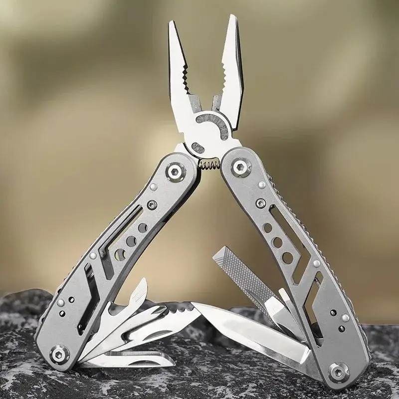 All In One Outdoor Folding Multi Tool Pliers Kit Camping Survival Everyday Utility 0