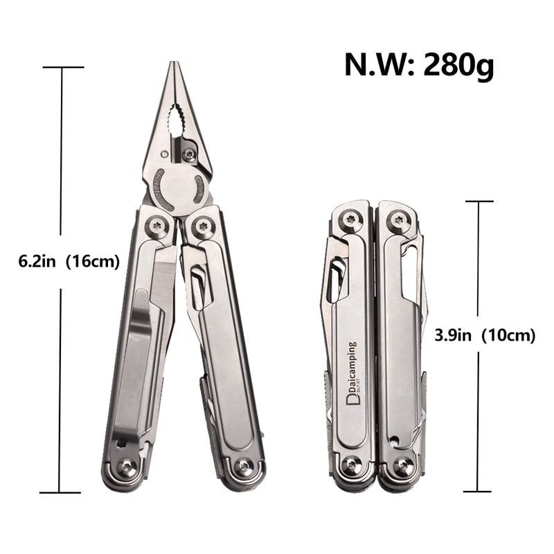 Titanium Stainless Camping Multi Tool Pliers EDC Folding Clamp With G10 Handle For Outdoor Adventur 4