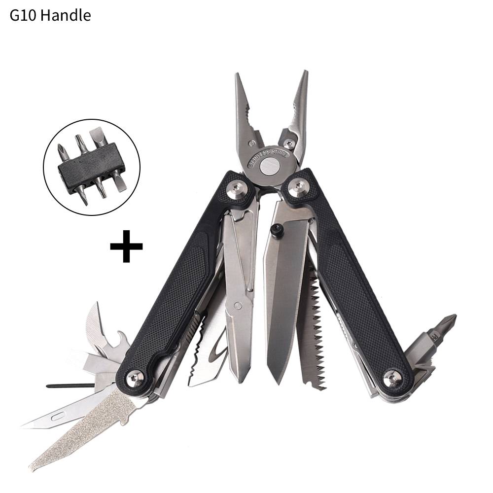 Titanium Stainless Camping Multi Tool Pliers EDC Folding Clamp With G10 Handle For Outdoor Adventur 6