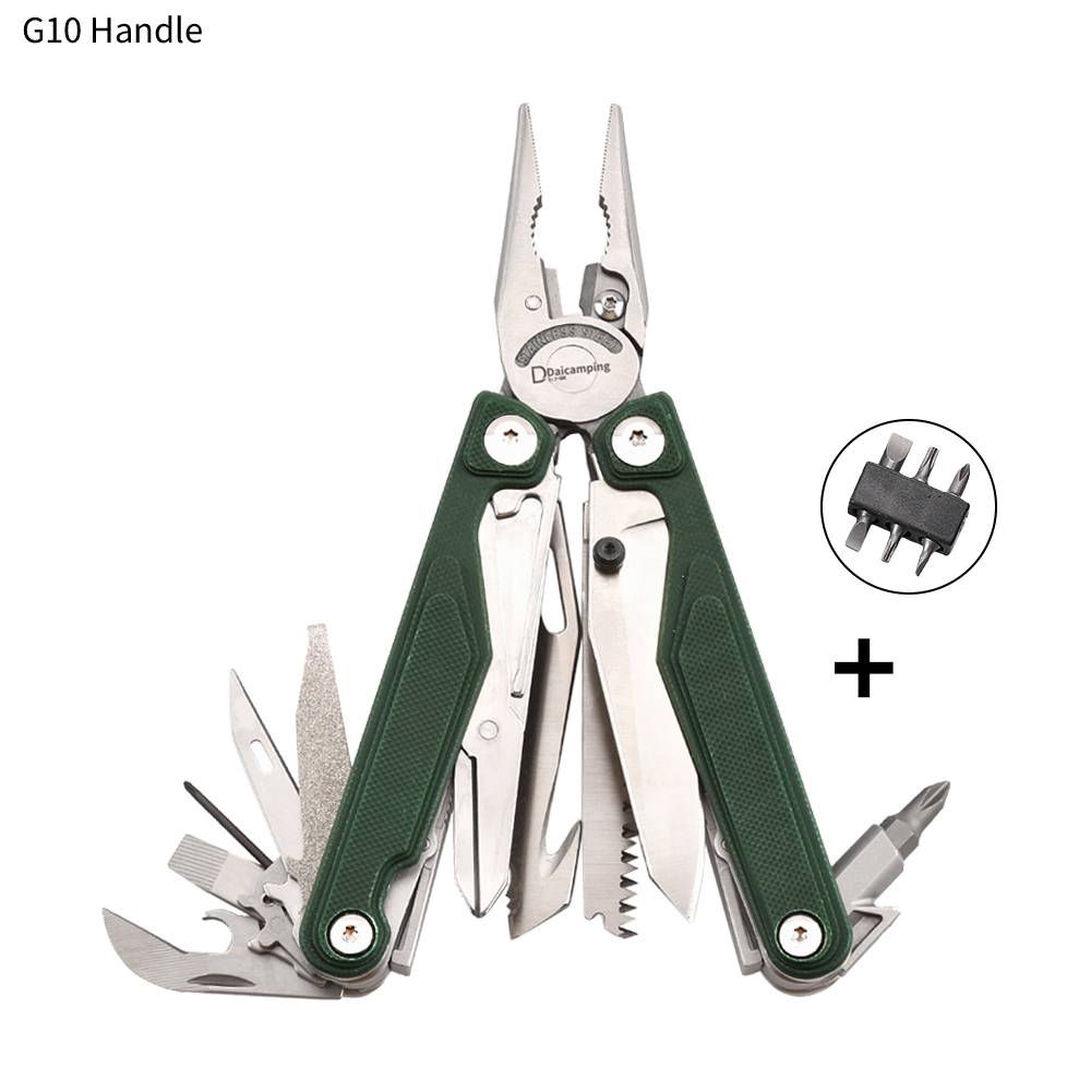 Titanium Stainless Camping Multi Tool Pliers EDC Folding Clamp With G10 Handle For Outdoor Adventur 7
