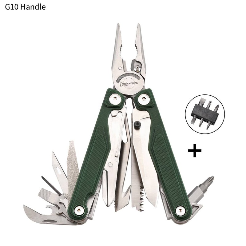 Titanium Stainless Camping Multi Tool Pliers EDC Folding Clamp With G10 Handle For Outdoor Adventur 7