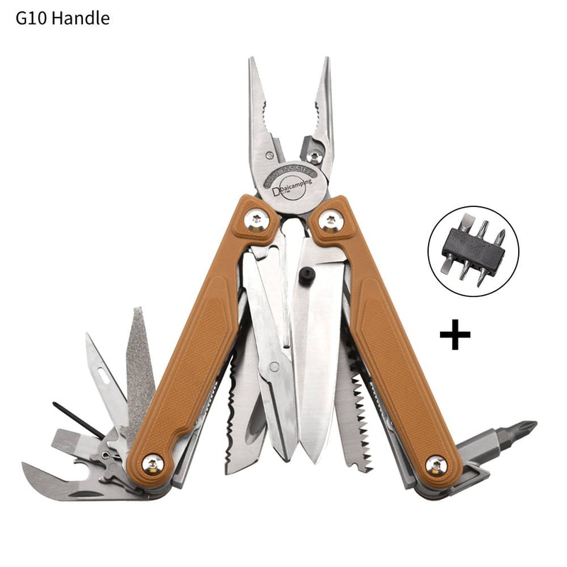 Titanium Stainless Camping Multi Tool Pliers EDC Folding Clamp With G10 Handle For Outdoor Adventur 8