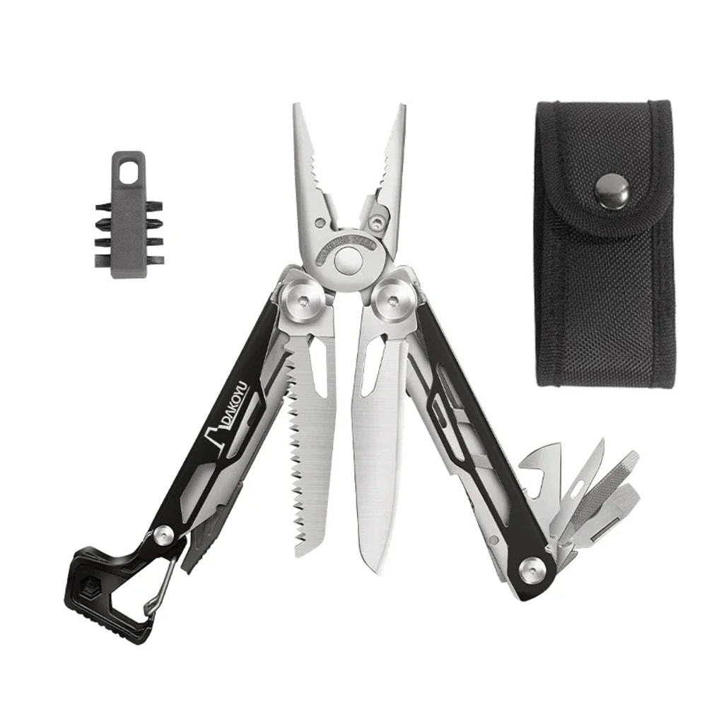 Compact Multitool Camping Pliers With Emergency Whistle Versatile Outdoor Tool For Hiking Camping 7