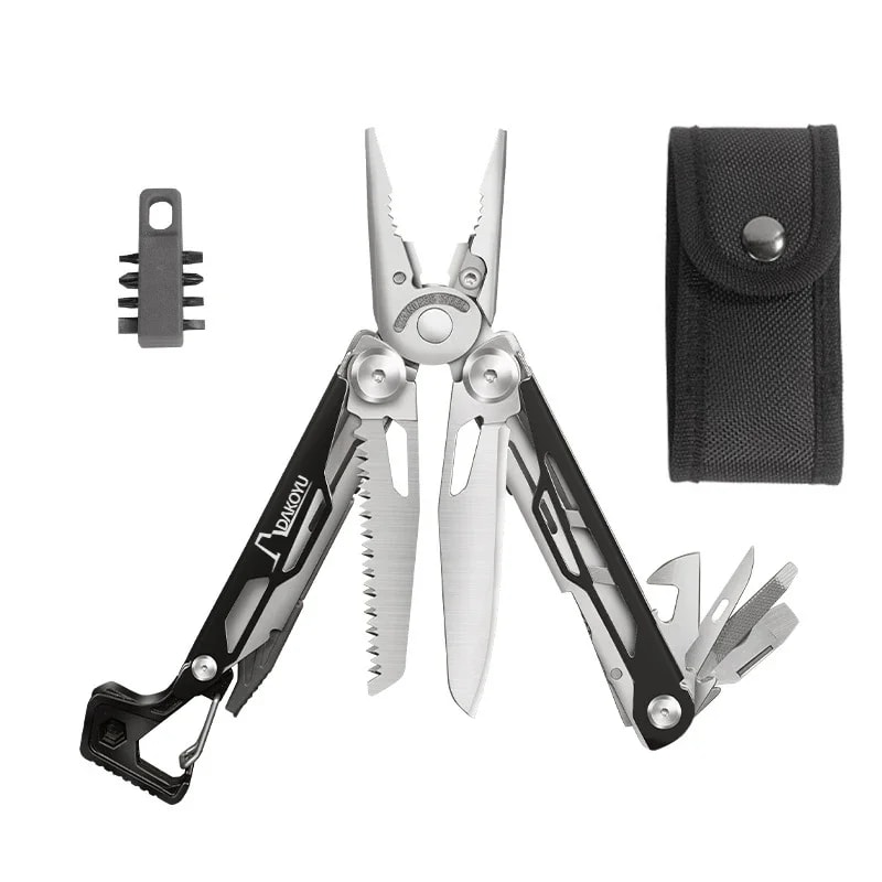 Compact Multitool Camping Pliers With Emergency Whistle Versatile Outdoor Tool For Hiking Camping 7