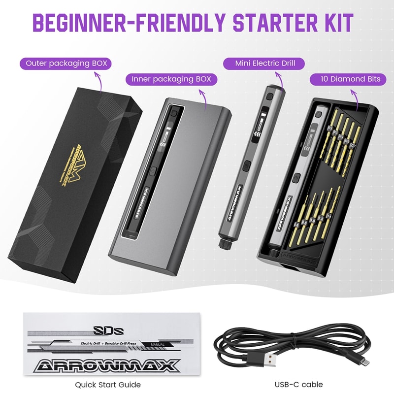 Mini Electric Drill Rotary Tool Rechargeable Cordless Drill For Crafts Wood Plastic And Aluminum 5