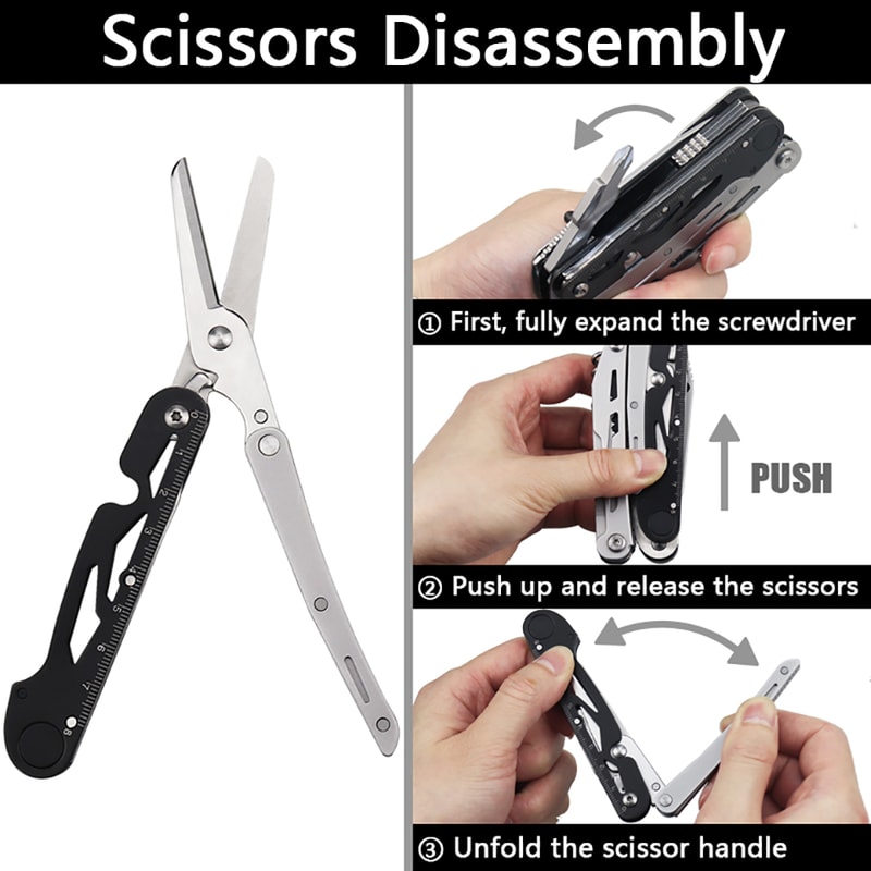 Multifunctional Camping Multitool Folding Pliers, Knife, Scissors, and Saw for Outdoor Adventures