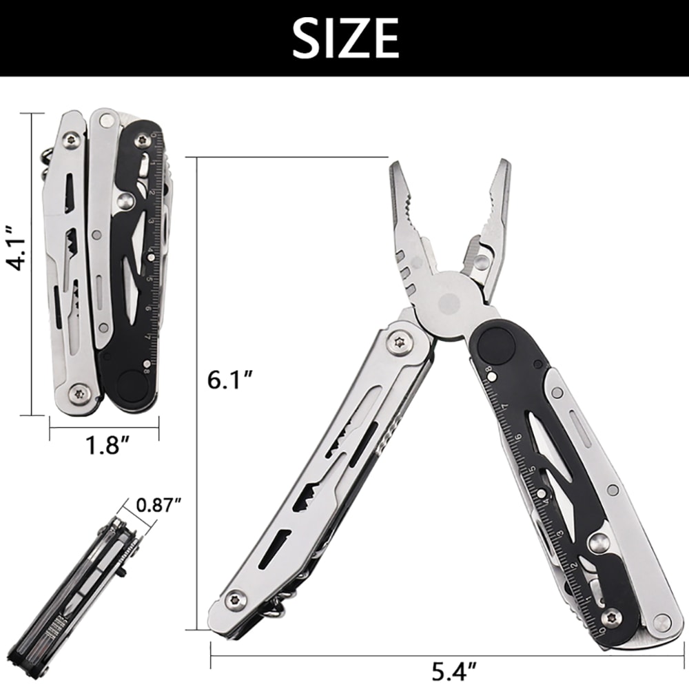 Multifunctional Camping Multitool Folding Pliers, Knife, Scissors, and Saw for Outdoor Adventures