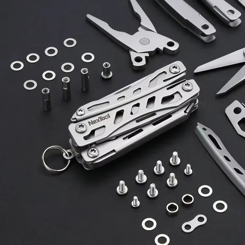 Mini Multi Functional EDC Tool With Scissors Screwdriver Pliers Bottle Opener Compact Folding Tool 8