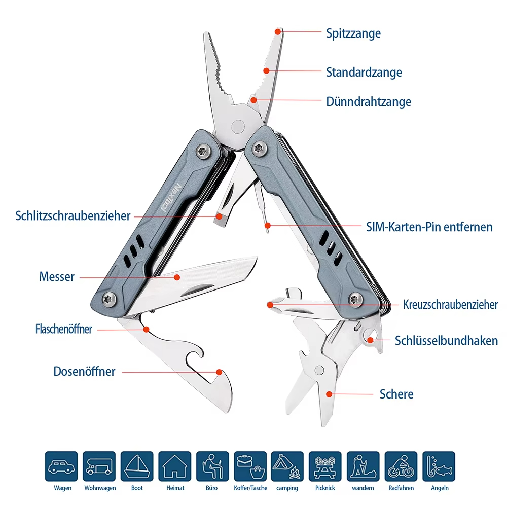 Mini Sailor Pliers Multi Tool Pocket Knife Folding Tool With Scissors Screwdrivers And Wire Cutters 1