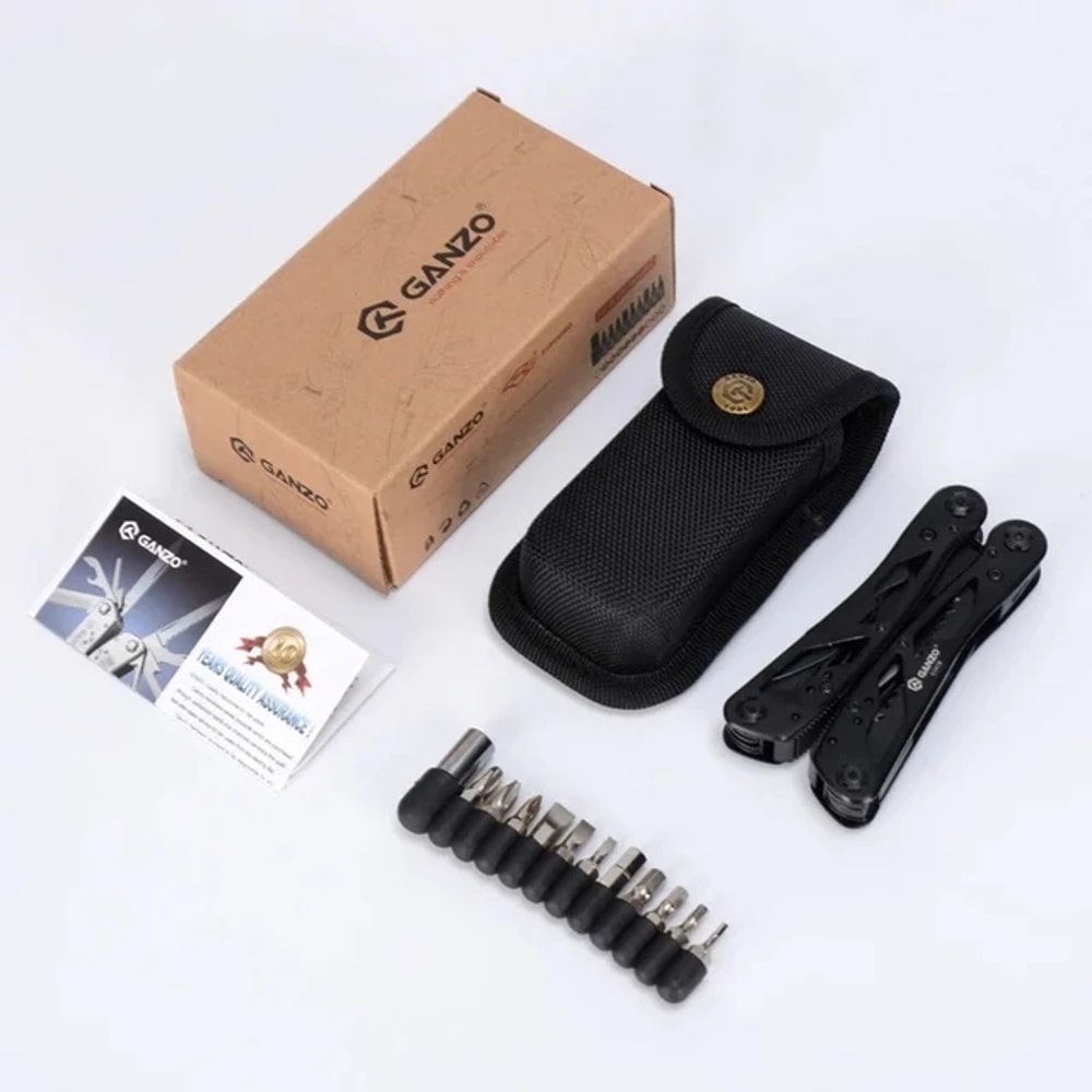 Folding Knife Plier Multitools EDC Camping Multifunctional Screwdriver Bits Mini Scissors Stainless 2